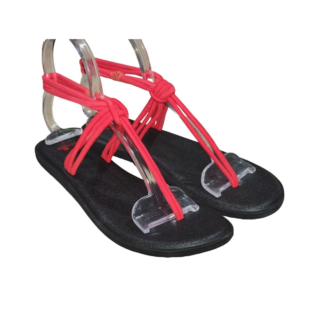 Sanuk Womens Yoga Sunshine Red‎ Thong Sandals Size 7 M
